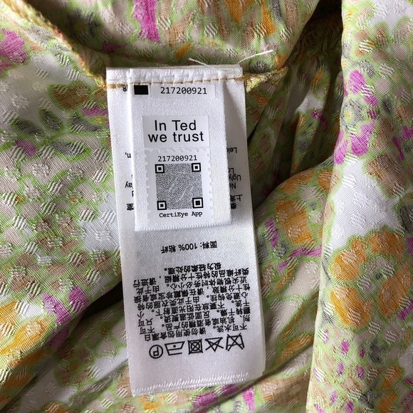 Ted Baker Odissa Skirt Floral Asymmetric Tiered Ruffle Midi NWOT US 14 - Picture 9 of 12